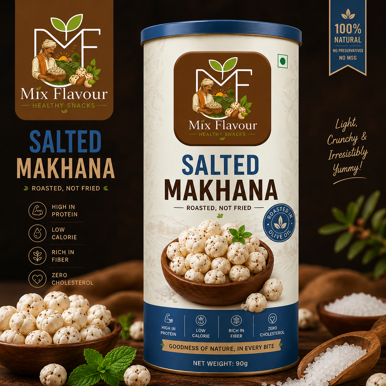 Salted Makhana — Lightly Salted & Crunchy | MixFlavour