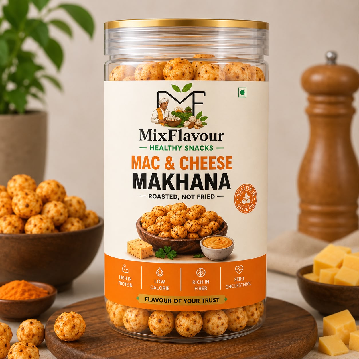 Mac & Cheese Makhana — Roasted, Not Fried | MixFlavour