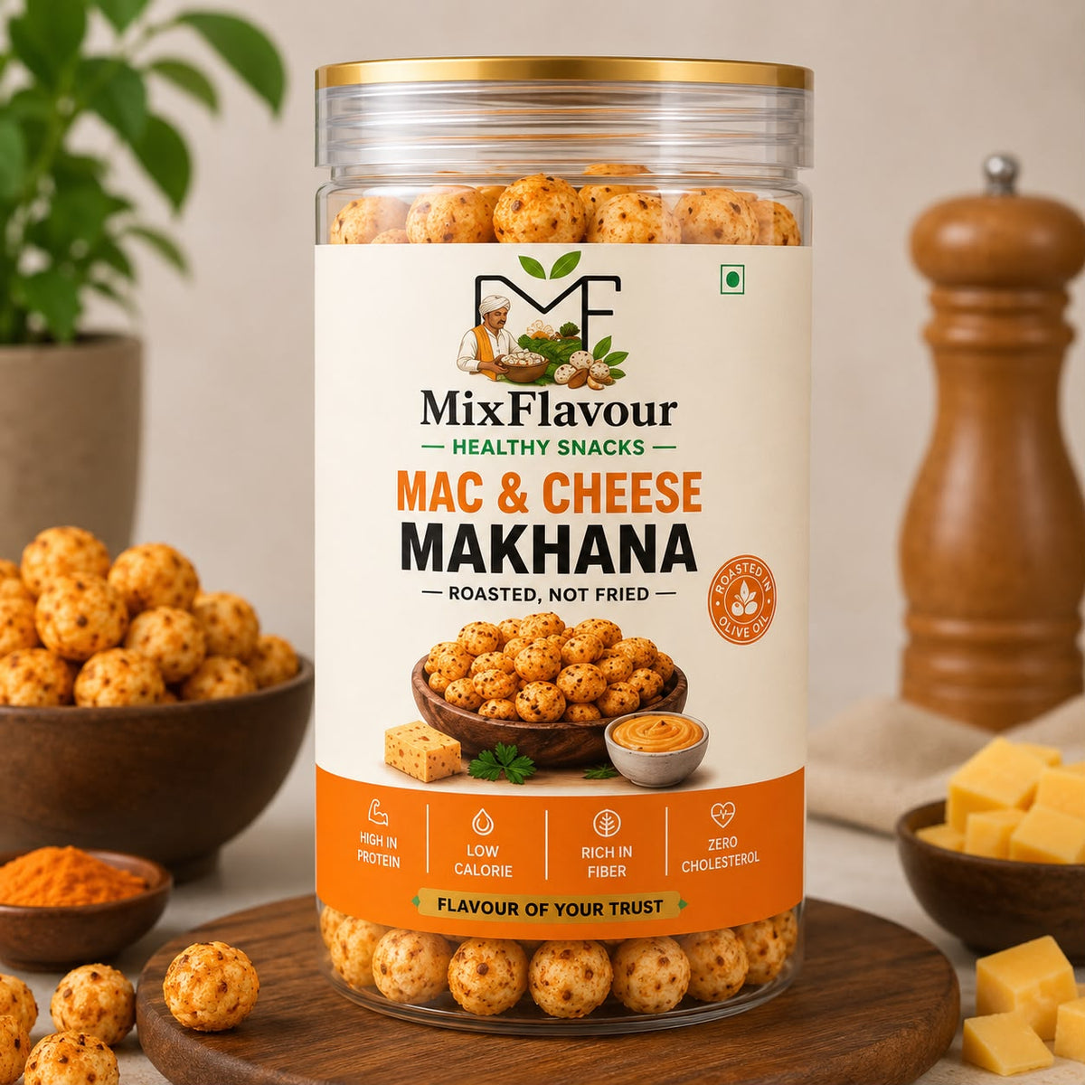 Mac & Cheese Makhana — Roasted, Not Fried | MixFlavour