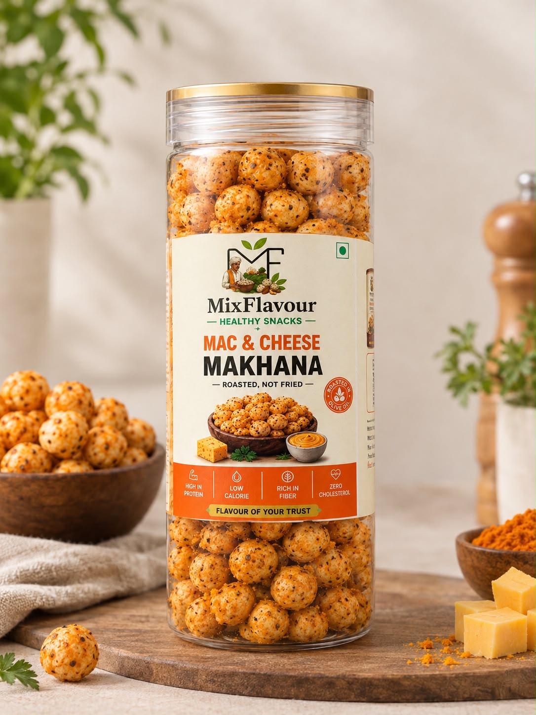 Mac & Cheese Makhana — Roasted, Not Fried | MixFlavour